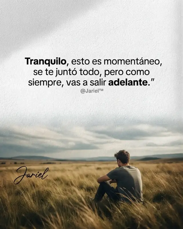 Sentimos que el mundo se nos viene encima y que los problemas deciden llegar todos al mismo tiempo. Si hoy te sientes así, lee esto con calma: no estás solo y esto también va a pasar. Respira profundo, reconoce tu fuerza y confía en que tienes la capacidad de superar cualquier tormenta.#crecimientopersonal #reflexaododia #mentalidadganadora #Motivacional #amorpropio 