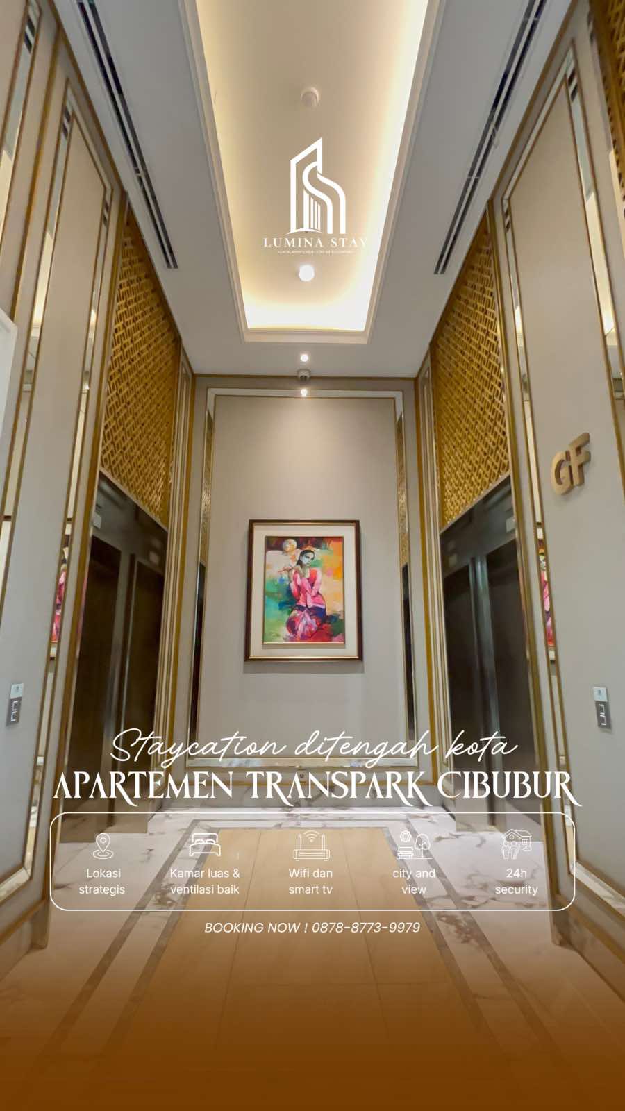 🎬 Staycation ditengah cibubur yang strategis✨ 📲 Yuk booking staycation kamu di Lumina Stay sekarang! Hubungi Admin: +62 878-8773-9979 #TransparkCibubur #ApartemenCibubur #SewaApartemen #LuminaStay #fy 