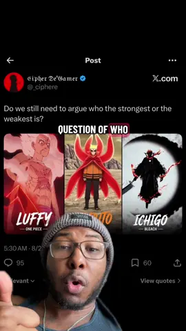“Ichigoat is the STRONGEST, Who’s 5min Timer is giving out faster Naruto or Luffy”👀🤯⁉️#big3 #bleach #naruto #onepiece #xeds 