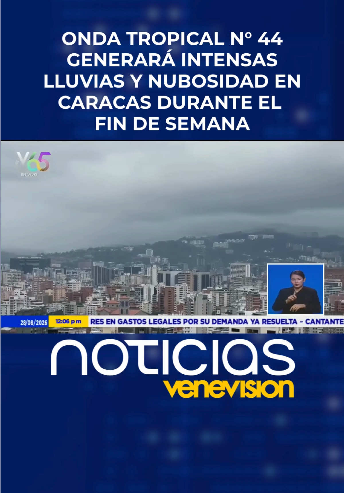 El paso de la onda tropical número 44 genera alta humedad y reducción de la visibilidad en las zonas montañosas del Valle de Caracas. El Inameh pronostica intensas lluvias para la ciudad capital y varios estados del territorio nacional durante el fin de semana, mientras se mantiene la cobertura nubosa sobre la región central. 🎤: @milazambranovv y @gregoriorojasf con la información. #NoticiasVenevision #Venezuela #Noticias #Clima