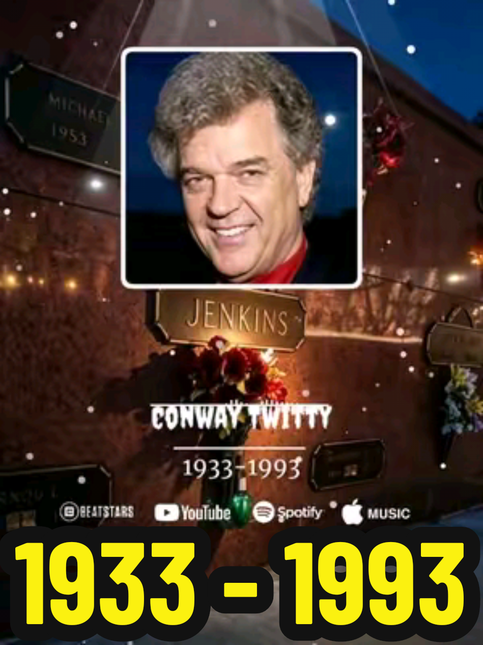 Conway Twitty 1933-1993 Country music legend Conway Twitty died on June 5, 1993, at age 59 from an abdominal aortic aneurysm. He collapsed on his tour bus after a performance in Branson, Missouri, and passed away following emergency surgery in Springfield, Missouri. #timelesssouls #viraltiktok #trendingvideo 