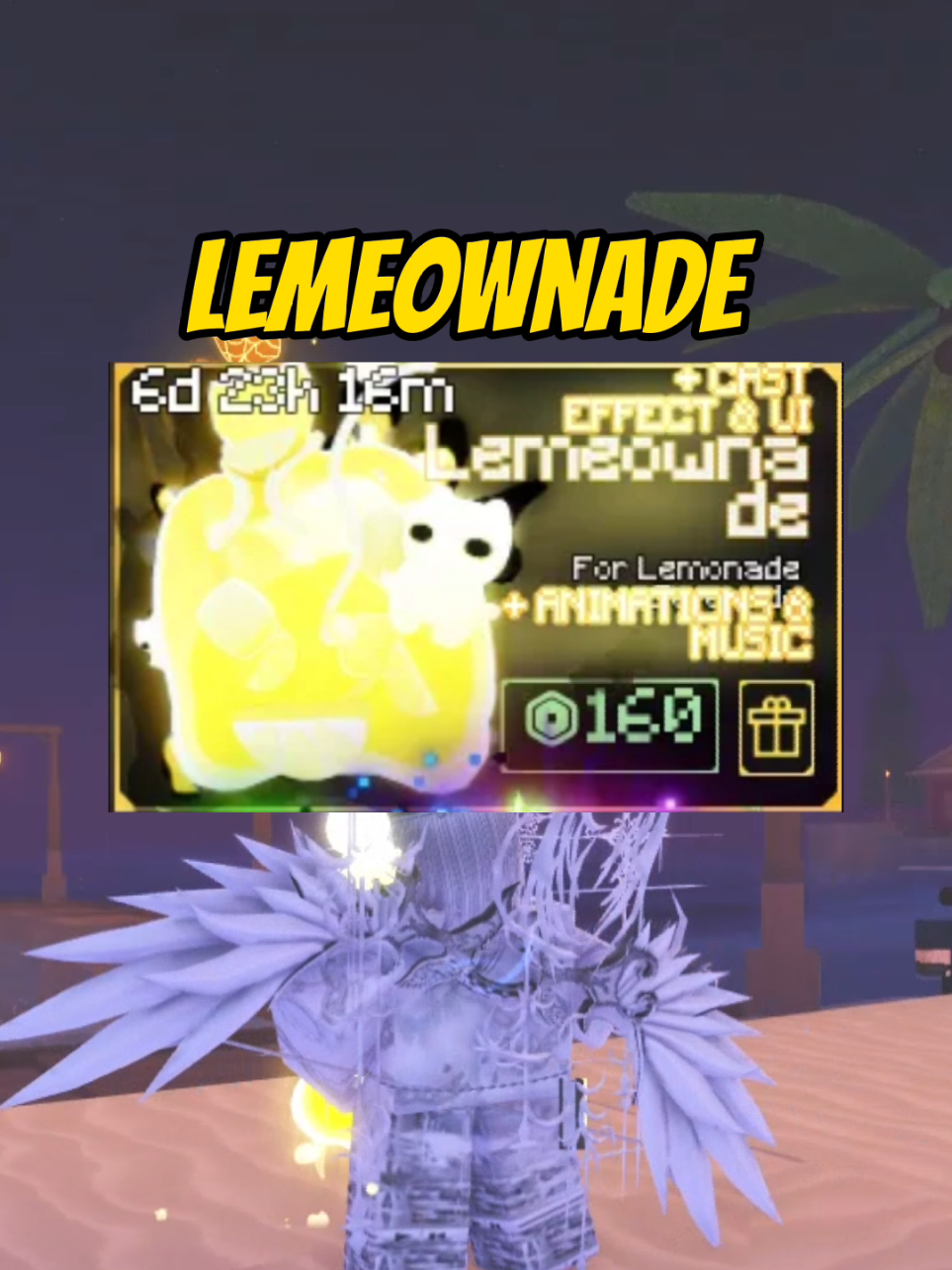Showcasing the new Lemeownade skin for lemonade Serenade in fisch #CapCut #roblox #fisch #fyp #robloxfisch 