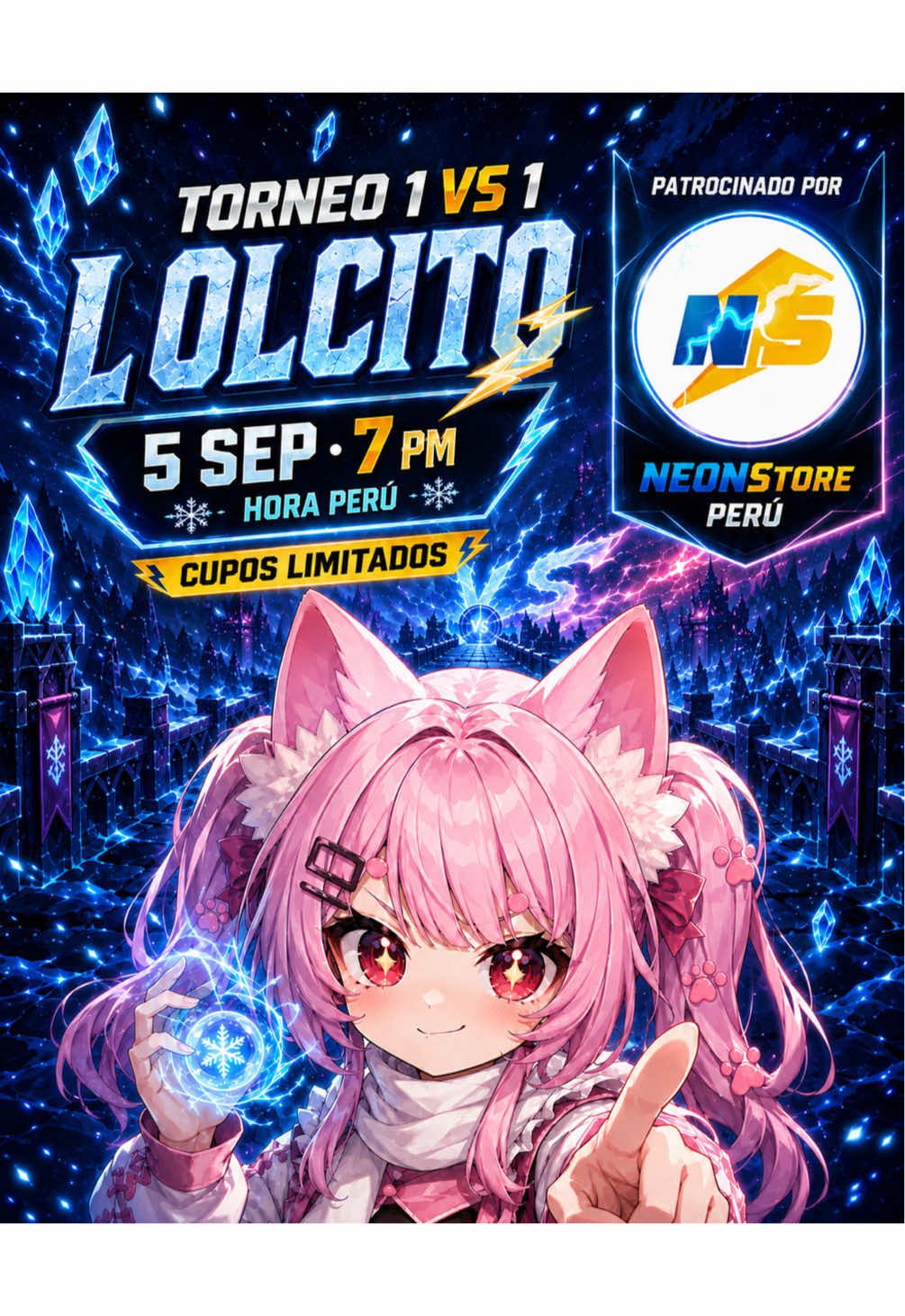 ¡Anímate a participar en este torneo 1vs1 de Lolcito con increíbles premios! 🌟 Inscríbete en mi servidor de Discord, enlace en la biografía de @Sickonfire | VT 🍩🍞 👀💗 Patrocinado por @NeonStore_pe Perú 🇵🇪 Merch de League of Legends OFICIAL de RiotGames en el Perú #sickonfire #streamer #leagueoflegends #vtuber #torneo 