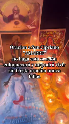 ORACION  A SAN CIPRIANO PARA QUE TU AMADO PIENSE EN TI Y VENGA COMPLETAMENTE ENAMORADO A TI  TEN MUCHA FÉ, SAN CIPRIANO ES PODEROSO Y DOY FÉ Y TESTIMONIO DE ESO. Por los poderes de San Cipriano y de las tres almas que vigila, (nombre de la persona) vendrá ahora detrás de mí (su nombre), va a venir arrastrándose y enamorado, lleno de amor verdadero con todo su ser, lleno de deseo por volver y pedirme perdón. San Cipriano glorioso, bendito santo cumplidor, tendré ese poder de que esta persona olvide y deje de una vez cualquier amor que pueda estar en su cabeza o en su corazón y vuelva a asumirme y declararse para que todos vean. San Cipriano aleja a  (nombre de la persona) de cualquier otra persona, que me busque en todo momento hoy, ahora y siempre, deseando estar a mi lado, que tenga la certeza de que yo (su nombre) soy el ser perfecto para su vida, que no pueda vivir sin mí, que no pueda estar sin mí, que no pueda sentir amor si no es por mí, y que siempre tenga mi imagen en su pensamiento, en todas las situaciones, en cualquier tiempo y lugar. Ahora, donde esté y con quien esté, (nombre de la persona) me buscará, porque su pensamiento está en mí, sus palabras, sus gestos y sus acciones van dirigidos a mí (su nombre). Y al acostarse, que sueñe conmigo, me sentirá, y al despertar que piense en mí y me desee, al comer piense en mí, al pisar piense en mí, en todos los momentos de su vida piense en mí. Que quiera verme, sentir mi olor, oír mi voz, tocarme con amor, que (nombre de la persona) quiera abrazarme, besarme, cuidarme, protégeme, mimarme, amarme las 24 horas de todos sus días y todas sus noches, haciendo que así me ame más y sienta placer tan solo por oír mi voz. San Cipriano poderoso, te ruego, haz a  (nombre de la persona), sentir por mí (di tu nombre) un deseo fuera de lo normal, un amor verdadero, cálido, respetuoso y profundo como nunca sintió por otra persona y nunca sentirá. Que halle placer solo conmigo y nadie más, que sienta deseo solamente por mí, y que su cuerpo solo a mí me pertenezca, que solo tenga paz si está bien conmigo. Con todo mi corazón, con todo mi ser, te digo santo poderoso que mi total confianza está puesta en Dios y en ti, te agradezco San Cipriano por estar trabajando a mi favor y voy a divulgar tu nombre y tus milagros en pago de amansar a (nombre de la persona) y traerlo enamorado, cariñoso, devotado, dedicado, fiel y lleno de deseo a mis brazos, para no marchar jamás. Así se cumpla, así lo espero, así será cuanto antes, así lo harás bendito San Cipriano, mi seguridad está en ti, sé que tú me vas a conceder mis más ardientes deseos. Ganaré esta batalla y seré nuevamente feliz junto a (nombre de la persona), ya nada nos detendrá y nuestro amor por siempre triunfará. Así se cumpla, así lo deseo, así lo harás, así lo espero, con la completa esperanza que tú, Cipriano bendito, me vas a sacar de este problema de amor. Gracias, mi Santo Cipriano, te agradezco sinceramente. #usa #fyp #oracionespoderosas #sancipriano #sanciprianoamor 
