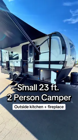 2027 Forest River Rockwood Mini Lite 2213S 😮 This small 23 ft. camper has an outside kitchen with an open floor plan, plenty of kitchen counter space and fireplace under a retractable space saving dinette! #rv #camper #smallcamper #traveltrailer #rvtour 