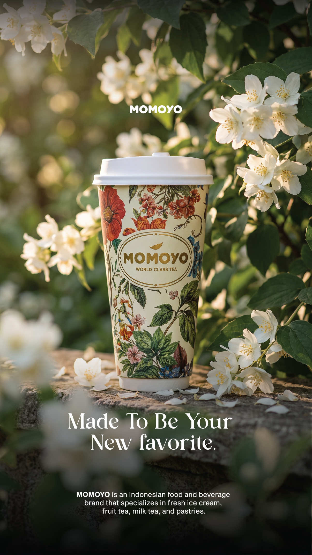 A new favorite is blooming. 🌸 Discover the delicate taste of MOMOYO World Class Tea crafted to make every sip a little more special. 🤎 Ready to find your new favorite? #momoyo #iqbaalramadhan #momoyomania #jasminegreenmilktea #signaturearenmilktea 