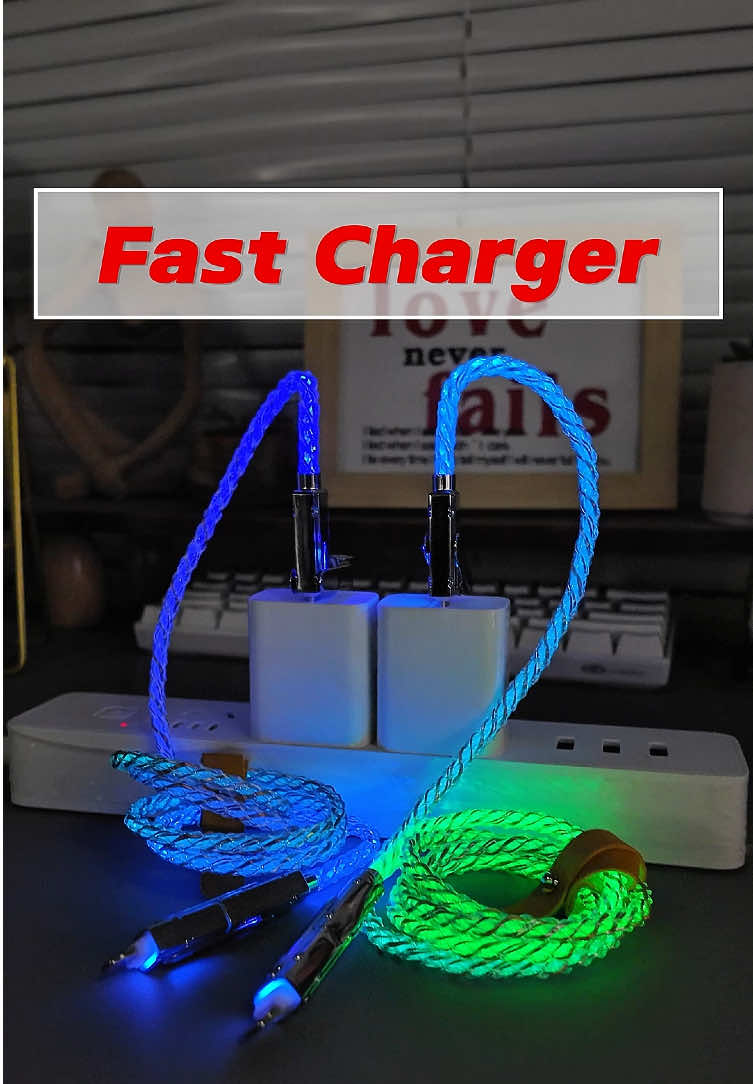 4in1 charger cord with pure USB C to USB C with no attachments used. there is USB A on one side as an option and lighting connector on the other as another adapter option. Made out of higher quality materials than your normal cable. Supports all your charger cable needs basically and you cant lose it easily! #chargercord #rgb #rgblights #tiktokshop #bedifferent