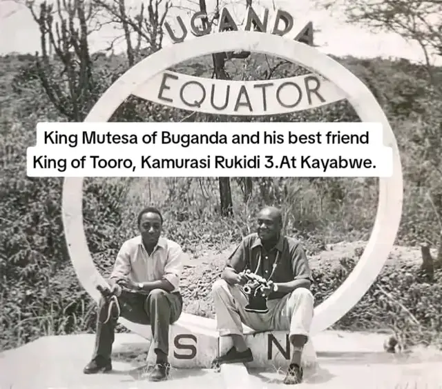 King Mutesa of Buganda and his best friend King of Tooro, Kamurasi Rukidi 3.At Kayabwe.
