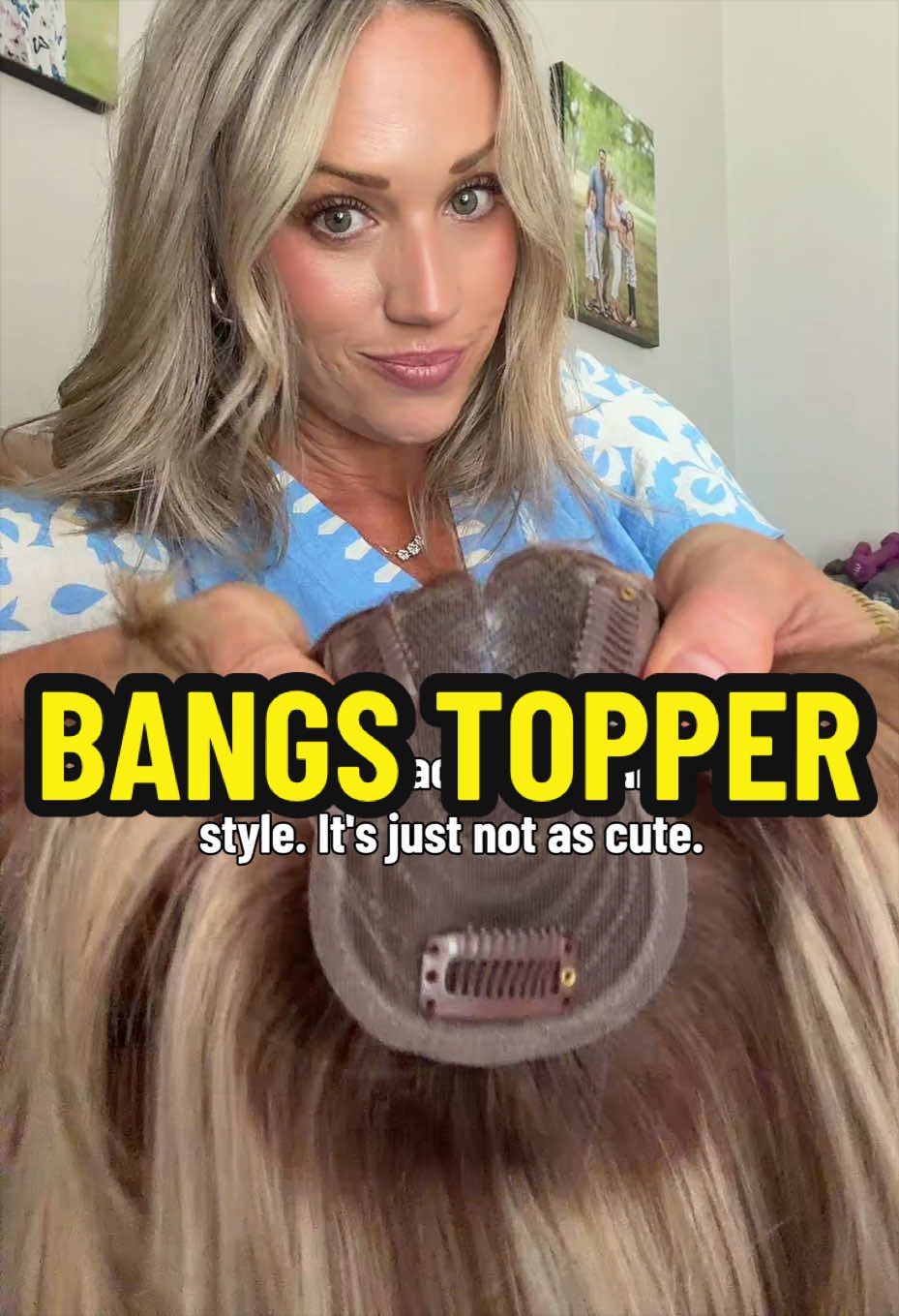 My shade is “LIGHT BROWN OMBRÉ BLONDE” 🙌🏼 #bangs #hairtopper #finehair #thinhair #thinhairhacks 