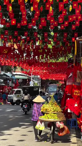 Phố phường Hà Nội rực rỡ sắc cờ, sẵn sàng đón ngày Quốc khánh 🇻🇳  #TikTokDuLich #quockhanh #HaNoi