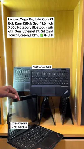 Lenovo Thinkpad Yoga 11e *Intel Core i3* *8gb Ram* 128gb Ssd X360 Rotation  Touch Screen  6th Generation  11.6 Inch Screen  Webcam  Wi-Fi  Bluetooth  Hdmi  Ethernet Port  Sd Card Slot  Battery 4-5Hrs #executivelaptops #contentcreator 