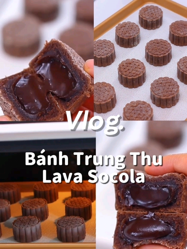 Vlog | Bánh Trung Thu Lava Socola 🥮🍫 • bánh mềm, nhân hạt sen dẻo bùi quyện socola chảy thơm ngọt ăn siêu cuốn nhaa 🤤 #lambanh #food #Vlog #fyp  #bepbanhnhieuchuyen 