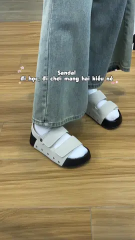 Sandal đi học, đi chơi mang được hai kiểu nè #depnu #depnuxinh #depxinh #sandalnu #gaubata 