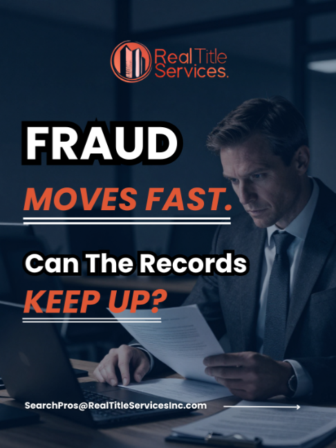 When something feels off in a transaction, the first question may be: What do the records actually show? Seller impersonation, unauthorized transfers, and other forms of fraud can create serious complications.  Having the right documents and recorded information available can help professionals better understand what happened and what needs closer attention. That’s where reliable title searches and document retrievals can make a difference. At Real Title Services, we help title professionals access important property records nationwide. 📩 SearchPros@RealTitleServicesInc.com 🌐 RealTitleServices.com When the clock is ticking, having the right records matters. #TitleSearch#DocumentRetrieval #FraudPrevention #WireFraud #TitleIndustry  #PublicRecords #RealTitleServices #RealEstate #RealEstateInvesting #LandRecord #LegalDocuments #PropertyRecords