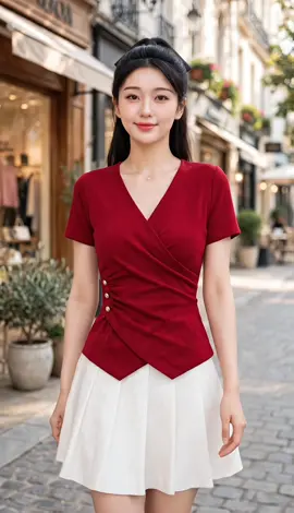Áo thun mà sang như áo kiểu, vạt chéo tôn dáng, cúc ngọc tinh tế. Mặc lên là gọn eo, trắng da liền! #aokieuhottrend #thoitrangnu #xuhuong #viraltiktok #phoidoxinh 
