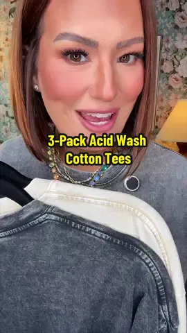 If you love the feel and breathability of a 100% cotton tee then you’ll LOVE this 3 pack of long sleeve acid wash tops!! I’m a TTS large wearing the XL here for a more oversized, slouchy fit! #acidwash #acidwashtshirts #longsleeve #3pack #ttsacl 