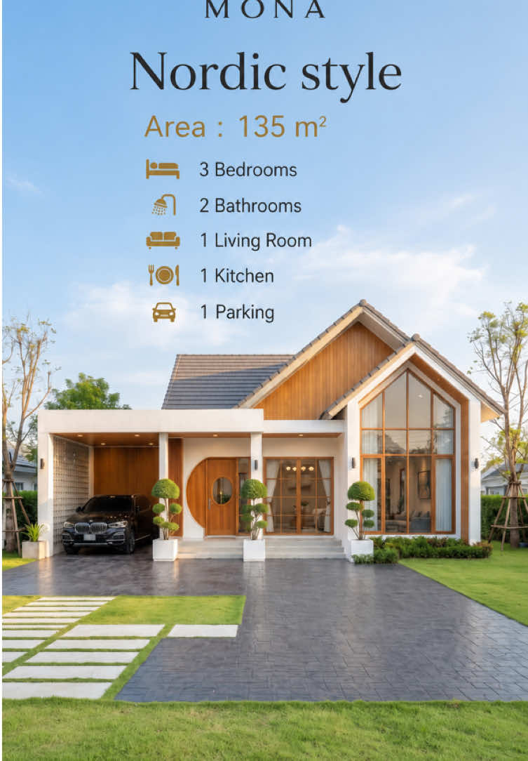 🏡 บ้านชั้นเดียว Nordic Style ดีไซน์อบอุ่น เรียบง่าย แต่โดดเด่นด้วยหลังคาทรงจั่วสูงและกระจกบานใหญ่ ช่วยให้บ้านดูโปร่ง รับแสงธรรมชาติ และน่าอยู่ Code MH26027 พื้นที่ใช้สอย 135 ตร.ม. 🛏️ 3 ห้องนอน 🚿 2 ห้องน้ำ 🛋️ 1 ห้องนั่งเล่น 🍽️ 1 ห้องครัว 🚙 ที่จอดรถ 1 คัน แบบบ้านสามารถปรับให้เหมาะกับที่ดิน ความต้องการ และงบประมาณของลูกค้าได้ พร้อมดูแลตั้งแต่ออกแบบ ประเมินราคา จนถึงก่อสร้างและส่งมอบ ✅ ควบคุมงานโดยวิศวกร ✅ BOQ ชัดเจนก่อนเซ็นสัญญา ✅ รับประกันโครงสร้าง 7 ปี ✅ ดูแลครบ จบในทีมเดียว 💬 สนใจแบบบ้านหลังนี้ ทักแชตส่งขนาดที่ดินและงบประมาณมาได้เลยค่ะ 👷🏻 วิศวกรยินดีให้คำปรึกษาและประเมินเบื้องต้นฟรี 🏡✨ ————————————————————————— We Design. You Live. เราออกแบบ…เพื่อให้คุณใช้ชีวิตได้อย่างลงตัว ————————————————————————— บริการของเรา * ออกแบบบ้านและอาคาร * รับสร้างบ้านและอาคารครบวงจร * ออกแบบโครงสร้าง * ควบคุมงานก่อสร้าง 👷🏻 ควบคุมงานโดยวิศวกรที่เป็นเจ้าของบริษัท คุยง่ายได้ตรงจุด ก่อสร้างตามหลักวิศวกรรม 💯 ✨ วิศวกรมากประสบการณ์ด้านสร้างบ้านโดยตรงที่พร้อมดูแลทุกขั้นตอน ตั้งแต่สำรวจพื้นที่ ออกแบบ ขออนุญาตก่อสร้าง จนส่งมอบบ้านคุณภาพ พร้อมบริการหลังการขาย ✅ ออกแบบบ้านตรงใจ ปรับแบบได้ตามงบประมาณ ✅ ควบคุมงานโดยวิศวกรมืออาชีพ ✅ สำรวจพื้นที่จริงก่อนออกแบบทุกโครงการ ✅ วัสดุมาตรฐาน แข็งแรง คุ้มค่า ✅ รับสร้างบ้านตามงบประมาณของลูกค้า ✨ สิทธิพิเศษสำหรับลูกค้า MONA HOME DESIGN 🎁 ฟรีออกแบบบ้าน 🎁 ฟรีดำเนินการยื่นกู้สินเชื่อธนาคาร 🎁 ฟรีบริการยื่นขออนุญาตก่อสร้าง 🎁 ฟรีบริการยื่นขอมิเตอร์น้ำ-ไฟ 🎁 ฟรีชุดเครื่องมงคลพิธียกเสาเอก-เสาโท 🎁 ฟรีของแถมพิเศษจาก MONA HOME DESIGN  🎁 ฟรีให้คำปรึกษาและประเมินหน้างาน 🏡รับประกันคุณภาพ ✔ รับประกันโครงสร้าง 7 ปี ✔ รับประกันงานสถาปัตยกรรม 1 ปี ✔ รับประกันงานระบบสุขาภิบาล 1 ปี 📩 ปรึกษาและประเมินหน้างานฟรี ไม่มีค่าใช้จ่าย 📞 โทร : 083-993-8777 (วิศวกร ดรีม)  💙 Facebook : Mona Home Design 🖤 TikTok : Mona Home Design 📍 บริการ รับสร้างบ้านกำแพงเพชร รับสร้างบ้านสุโขทัย  รับสร้างบ้านพิษณุโลก  รับสร้างบ้านนครสวรรค์  รับสร้างบ้านพิจิตร  รับสร้างบ้านตาก รับสร้างบ้านอุตรดิตถ์ ————————————————————————— #แบบบ้าน #บ้านสวย #แบบบ้านสวยๆ #ขึ้นฟีดเถอะ #บ้านสไตล์มินิมอล      