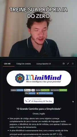 Agora você pode treinar uma IA do zero no seu próprio computador  #foryou #fy #ia 