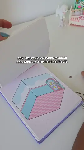 caderno de adesivos cenários 3D 