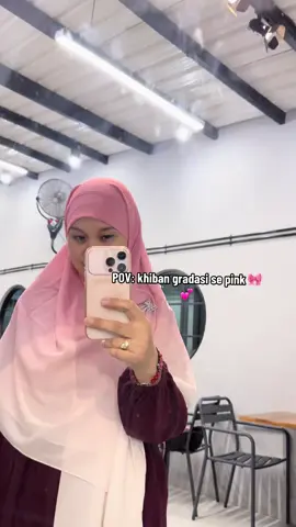 Pink nya gradasinya cakeep, khibannya nyaman 🎀💕🥰#khimarbandana #khiban 