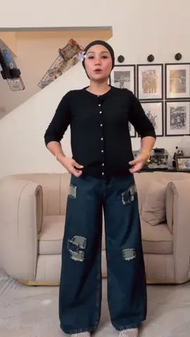 Midnight Bloom Denim jeans for wanita trendy denim pant