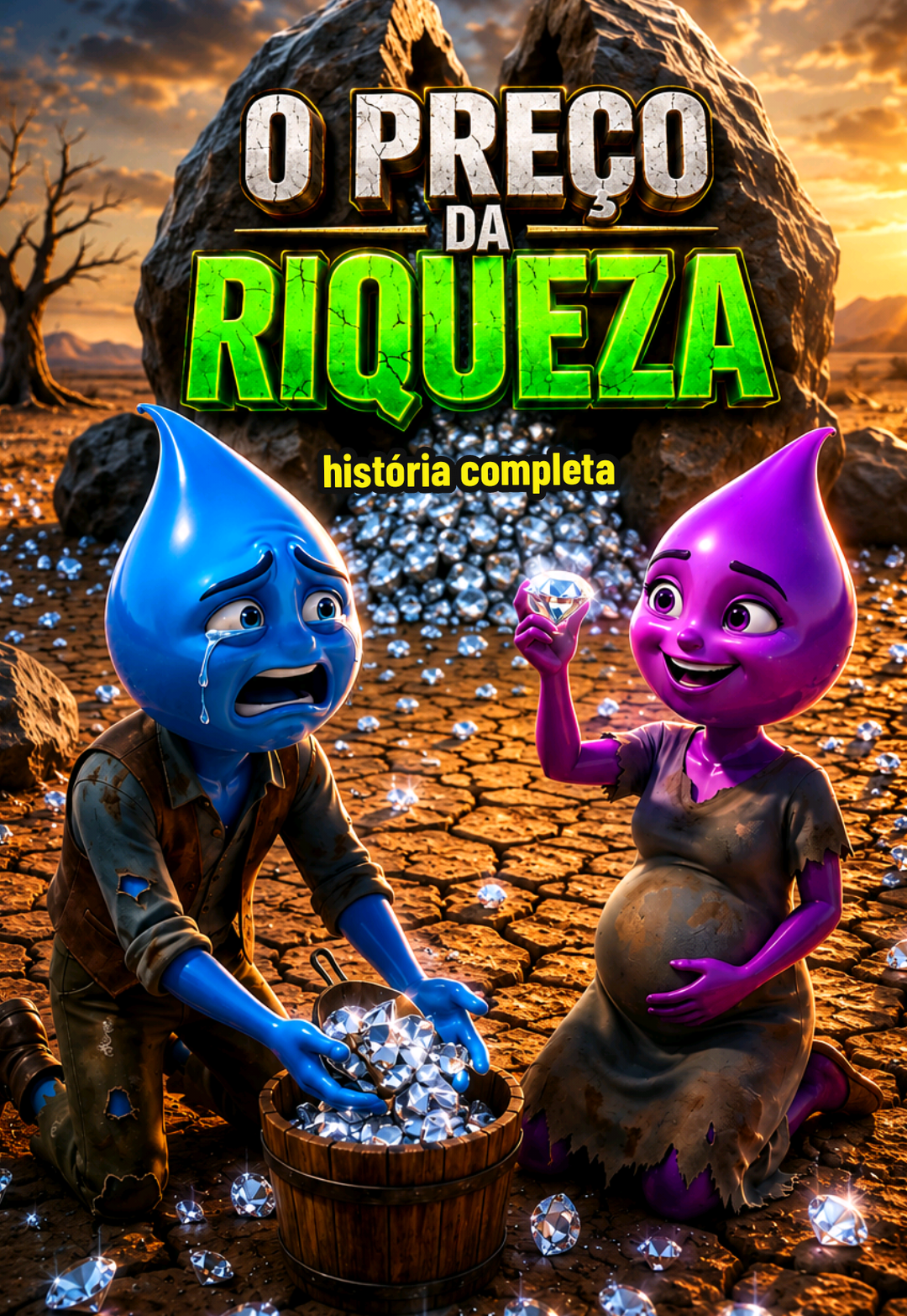 história completa | o preço da riqueza #históriasdefrutas #Novelas #drama #frutas #animado 