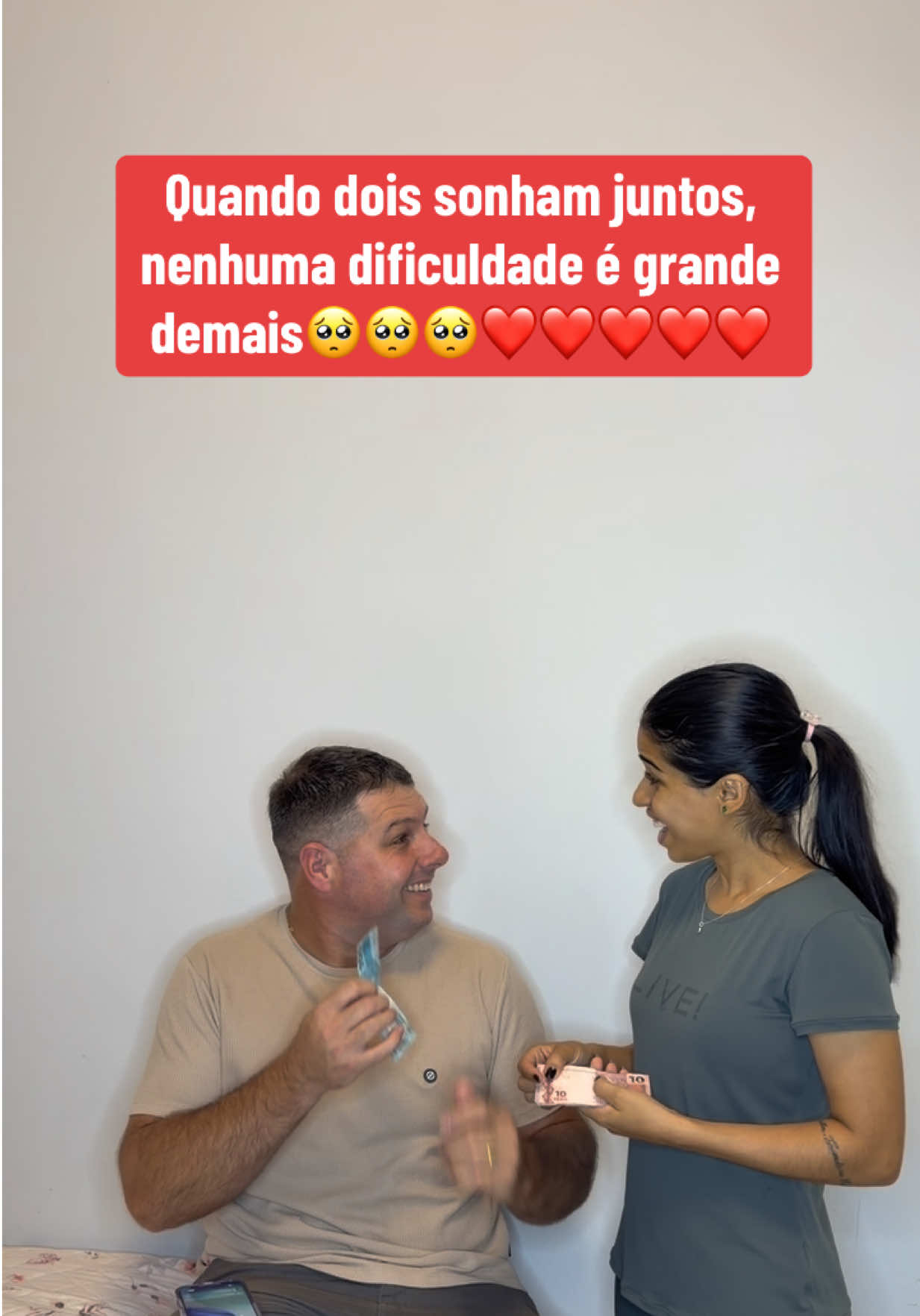 Quando dois sonham juntos, nenhuma dificuldade é grande demais🥺🥺🥺❤️❤️❤️❤️❤️#viral #familia #funny #amor #fyp 