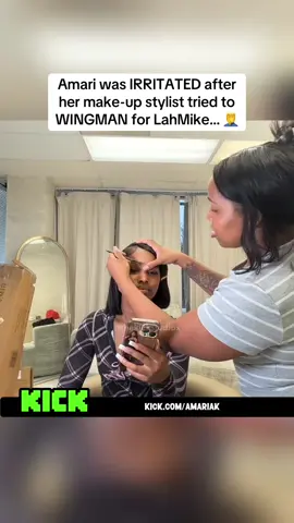 Amari was IRRITATED after her make-up stylist tried to WINGMAN for LahMike… 🤦‍♂️#amariak 