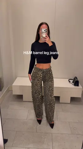 Linked above ⬆️ I’m 5’7 wearing 2” heels.  Jeans size: 2.  Color: beige/brown/black 004.  Waist is 24” - Hips 39”.  A little gapping if you have this same type of shape.. a belt would fix if it bothers you. (Or tailor)  h & m jeans | barrel leg jeans | best H&M jeans | light blue jean outfit inspo | casual outfit inspo