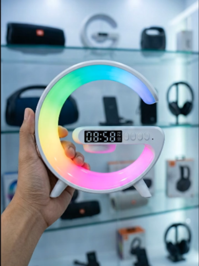G63 ลำโพงบลูทูธไร้สาย+แทนชาร์จไร้สาย+โคมไฟ Super LED 7สี พกพา บลูทูธไร้สาย อเนกประสงค์ พร้อมการ์ด AUX TF นาฬิกาปลุก Bluetooth #TikTokShop #สินค้าดี