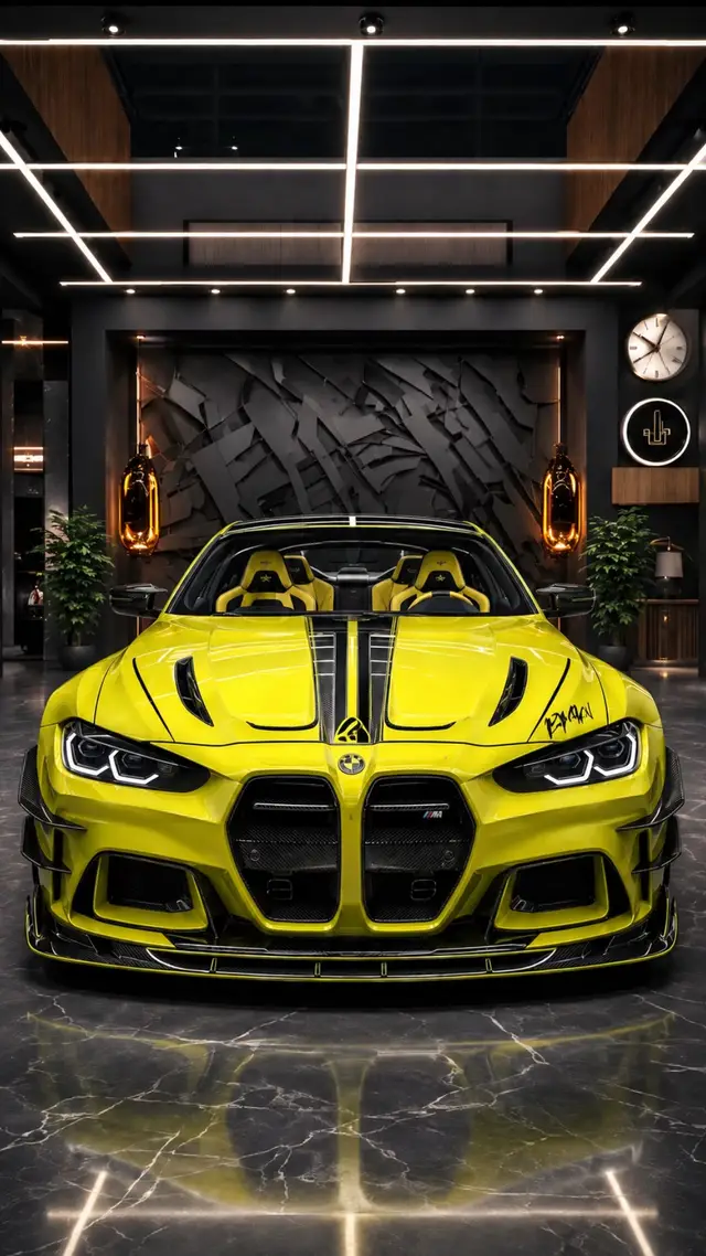 BMW M4 Custom Mansory Edition In Acid Lime Green#BMW#MCompetion#GermanPower#CustomKit#AcidGreen