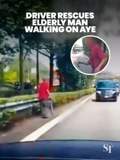 A driver brought an elderly man to safety after spotting him walking along the first lane of the AYE. According to the driver, the man sounded lost and wanted to go to the nearest bus stop. He said he later notified the police after dropping him off. #singapore