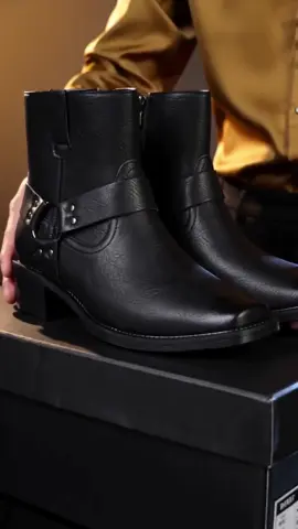Men’s Vintage Retro Chic PU Leather Biker Ankle Footwear#boots #gothicstyle #mensboots #menstyle ##bikerboots