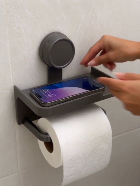 High-Quality Plastic Multi-Functional No-DrillStorage Shelf for Home Use, Toilet Paper Holderwith Storage Box, Bathroom Tissue Rack,Household Toilet Paper Dispenser with StorageFrame, Wall-Mounted Toilet Paper Holder,Bathroom Paper Holder#tiktokshop #foryou #fyp