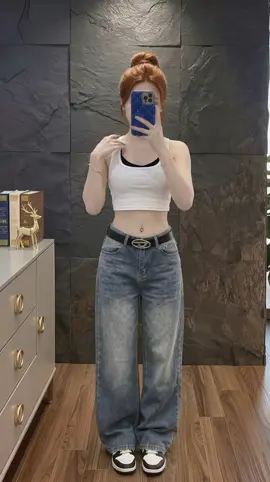 VSTYLE - Quần Jeans Suông Ống #quannuxinh #macdepmoingay#thoitrangnu #fyp 