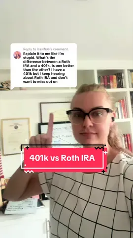 Replying to @lassifras 401k vs Roth IRA at a high level 🤑