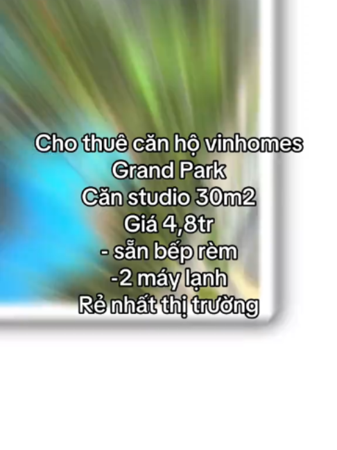 Cho thuê căn hộ VinHomes Grand Park Q9Cần cho thuê căn stu diện tích lớn tủ bếp rèm 4tr8 cọc 1 ,sẵn pass thẻ ngày 12.9 ở được  LH: 08.23/82.23/82 ( Nhắn mình gửi ảnh & giá chi tiết nhaaa ) Hỗ trợ tìm căn theo nhu cầu 🙆‍♂️ #xuhuong #VinhomesGrandPark #chothue #canhocaocap #thuecanho #tienichvinhomes