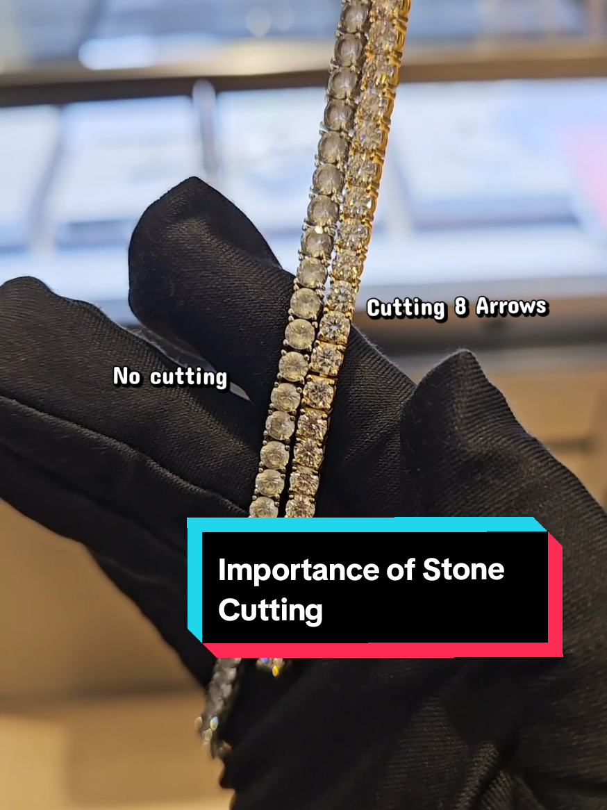 Importance of Cutting for Stones 💎 ✨️ Diamond or Moissanite shine from the lights reflection by nice cutting 💍  Follow us for more info ✨️  #amatojewels #labgrowndiamond #moissanite #customized #tennisbracelet 