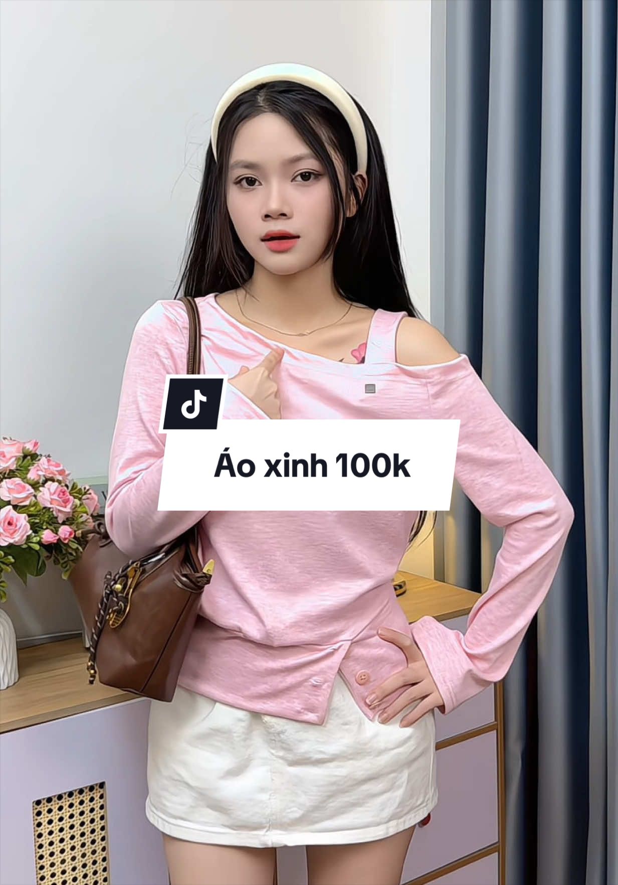 Áo lệch vai phối cúc thun lông thỏ dài tay #sutano #aothunnu #aotrevai #aolechvai #aolechvainu 