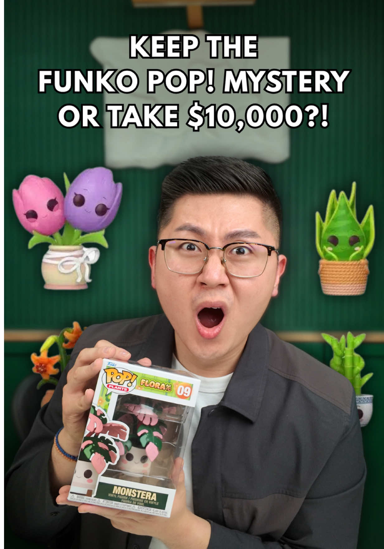 ONE. IN. THE. WORLD. 🌎😱 Somewhere out there is a metallic Snake Plant Funko with a $10,000 USD buyback offer attached to it. Would you KEEP IT or take the money?! 👀💰 #Funko #FunkoPOP #MysteryFlora #FunkoCollector #blindbox 