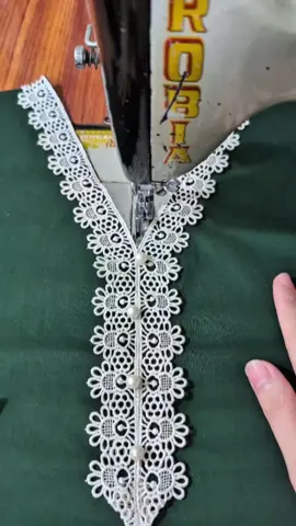 Easy V-neckline with lace ✨ Perfect beginner-friendly sewing idea! #Sewing #VNeck #SewingTips #DIY #Beginners 