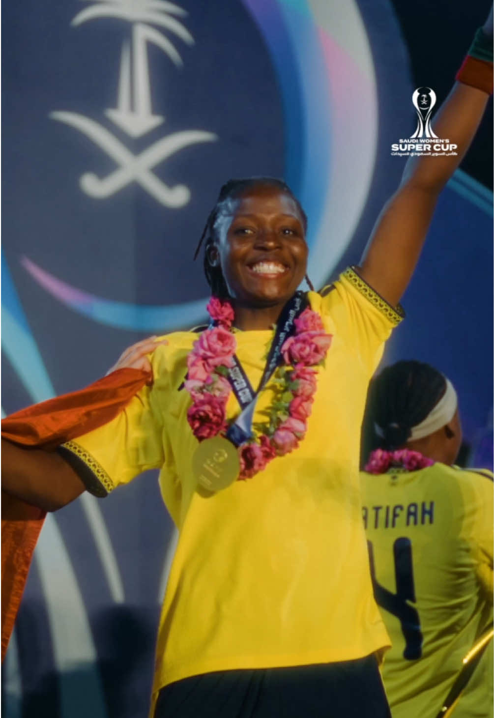 نجـوم النـصـر 🟡 وفرحة ذهــب 😍👏🏼 #سوبرنا_في_الطائف 🌸 #sportontiktok  #womeninsports 