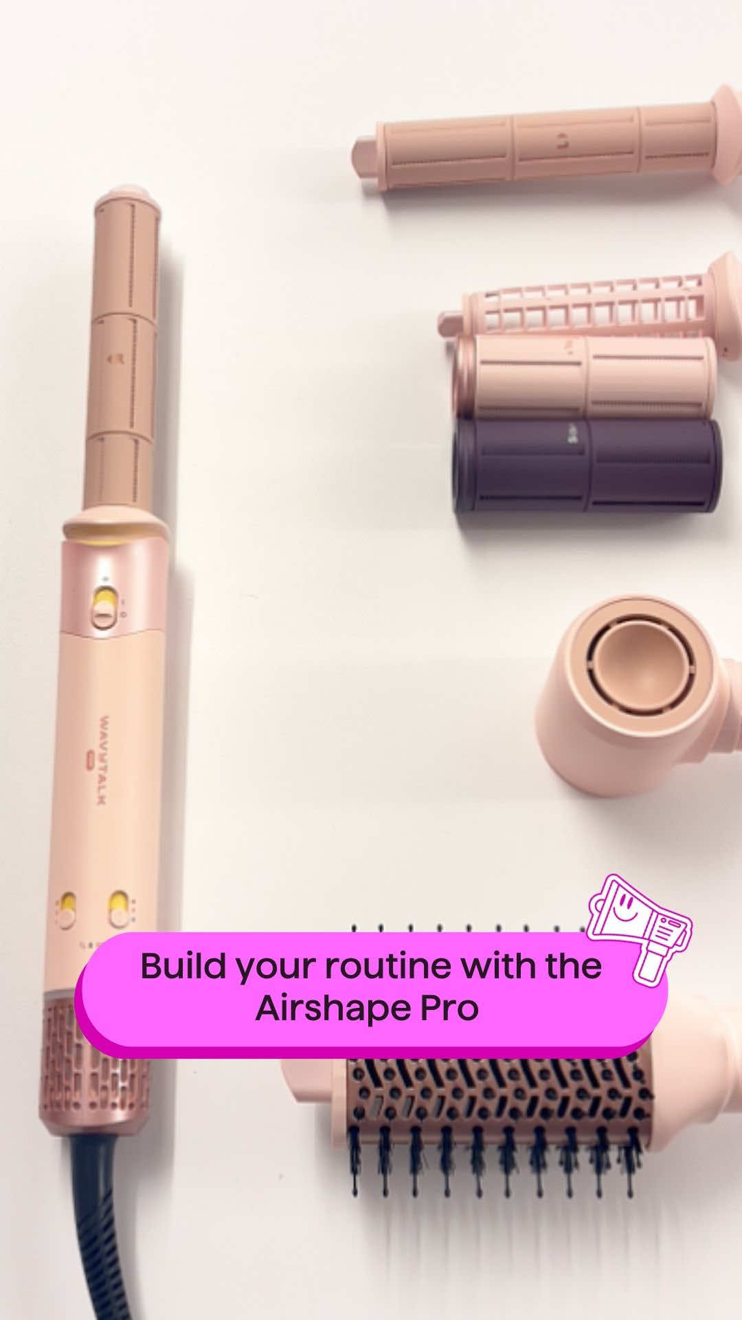 Build your routine, but make it a blowout 💁‍♀️✨ From smooth + sleek to bouncy + voluminous, the Airshape Pro has an attachment for every hair mood. What’s going in your routine? 👀 #wavytalk #wavytalkairshape #wavytalkhair #chooseyour #hairtools 