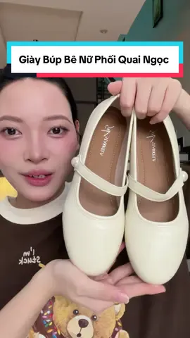 Giày Búp Bê Nữ Phối Quai Ngọc Sang Chảnh #thuydangstore 