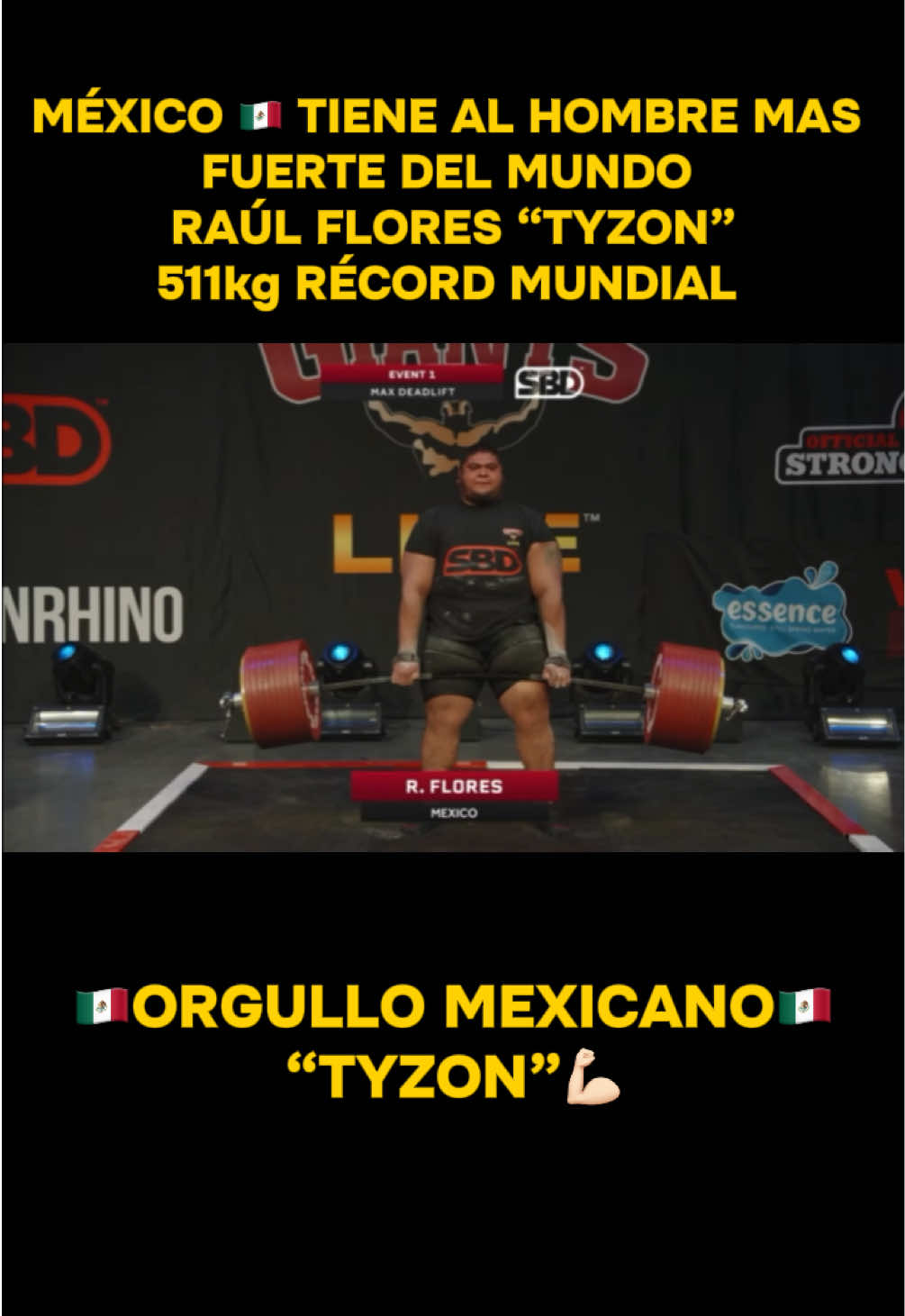 MÉXICO 🇲🇽 TIENE AL HOMBRE MÁS FUERTE DEL MUNDO Raúl Flores “TYZON” al hacer el record mundial al levantar 511kg orgullo mexicano TYZON eres un chingon al poner el nombre de México en alto a nivel mundial #mexico #viral #strong #strongman #record 