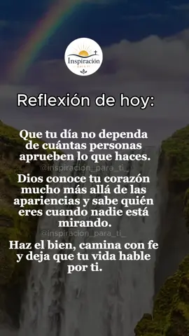 No necesitas agradar a todos para caminar en paz con Dios.✨ #inspiracion #motivacion #reflexion #Dios #hoy