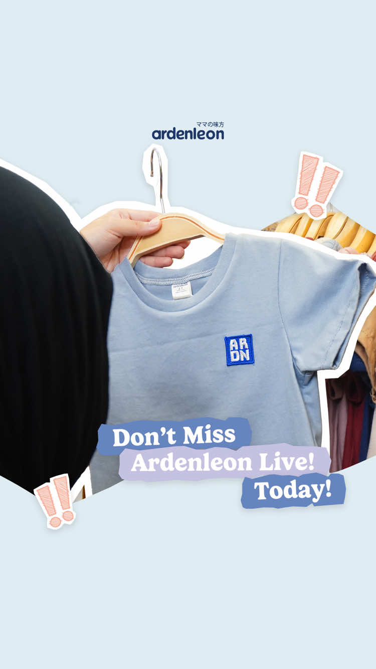 💙 Ardenmoms, jangan sampai kelewatan! 👀✨ Outfit gemas buat si kecil udah siap, yuk gas siap-siap checkout! 🛒👕 🔥 Ardenleon LIVE hari ini! Yuk, langsung join dan temukan outfit favorit si kecil dengan promo spesial! 💛