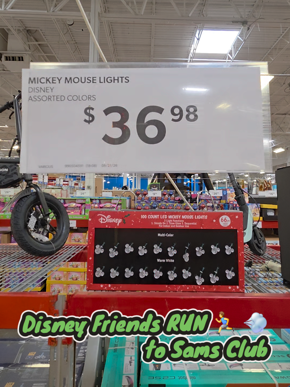 🎄✨ Disney Christmas magic is already at Sam’s Club! These Mickey Mouse Christmas lights are SO cute and would make the perfect festive addition to your holiday setup. ❤️💚 Disney fans RUN to Sams Clubs because these will be going FAST! #samsclubfinds #disneychristmas #mickeymouse #christmasdecor #christmasfinds