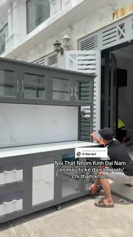 Trả lời @kim yến  Cảm ơn chị, Em lên mẫu tủ đa năng kết hợp hộp kéo, gắn đèn led anh/chị tham khảo. #NộiThấtNhômKínhĐạiNam  #Nhậnđặthàngtheoyêucầu  #tubepdep #tudanang  #xuhuong 