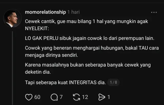 Pria yang punya integritas tidak akan berfikir menghianati perempuannya  #fypシ  #Relationship  #women  #man 